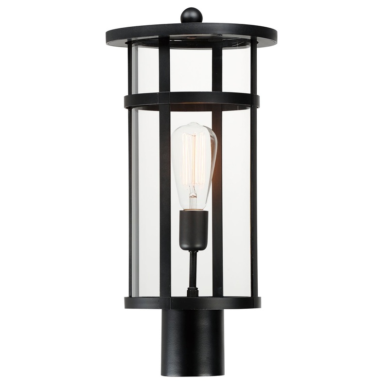 Maxim 40620CLBK Clyde Vivex One Light Post Lantern, Black