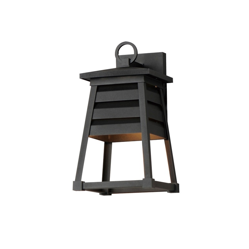 Maxim 40632BK Shutters One Light Outdoor Wall Sconce, Black