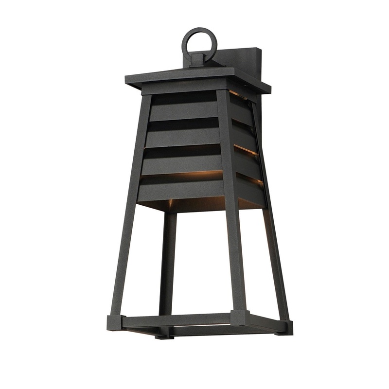 Maxim 40634BK Shutters One Light Outdoor Wall Sconce, Black