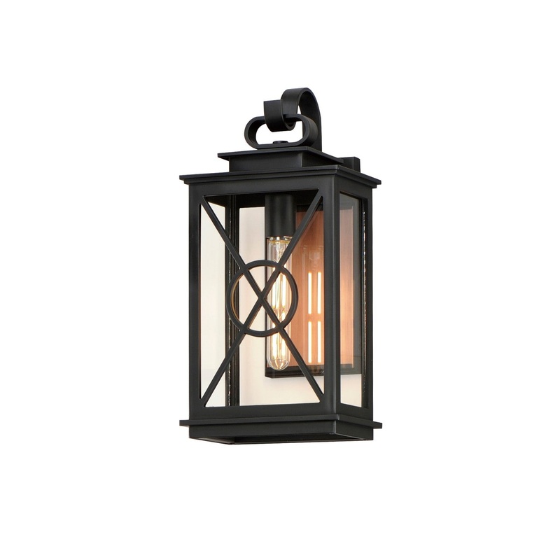 Maxim 40804CLACPBK Yorktown VX One Light Outdoor Wall Sconce, Black/Aged Copper