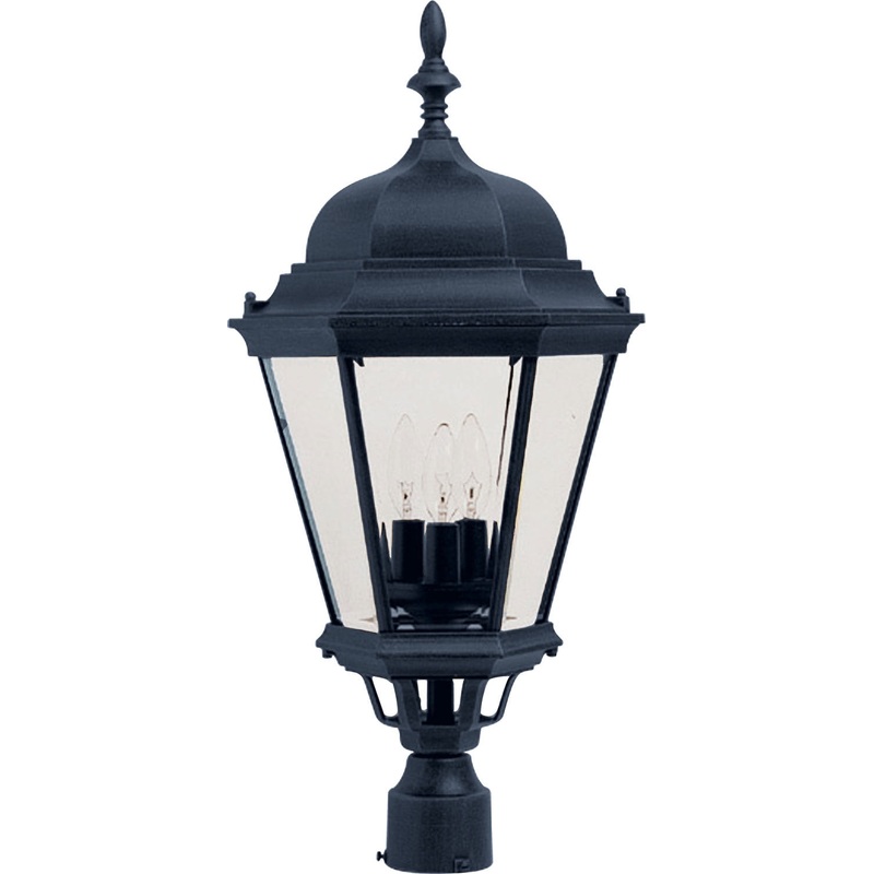 Maxim 1007BK Westlake Three Light Outdoor Pole/Post Lantern, Black