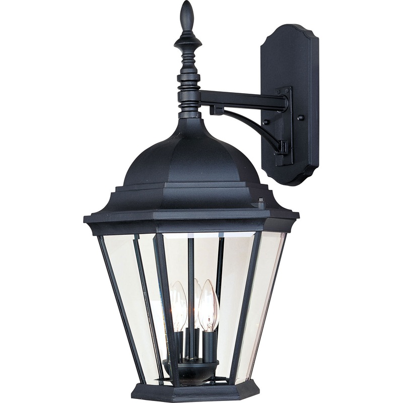 Maxim 1008BK Westlake Three Light Outdoor Wall Lantern, Black