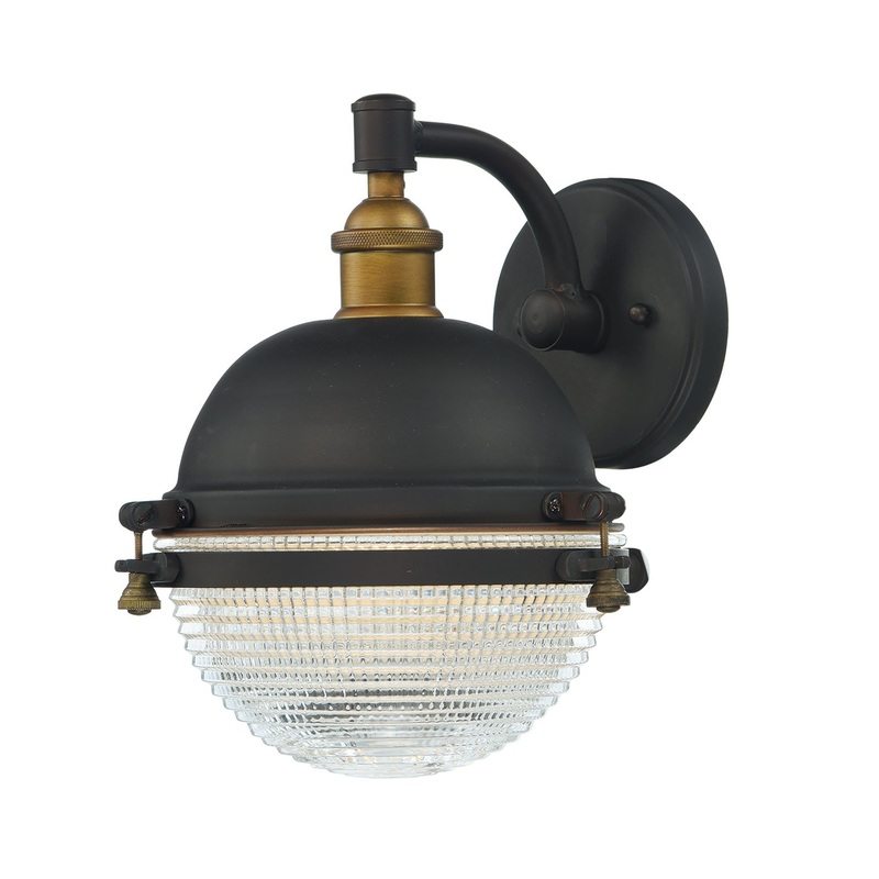 Maxim 10182OIAB Portside One Light Outdoor Wall Lantern, Oil Rubbed Bronze / Antique Brass