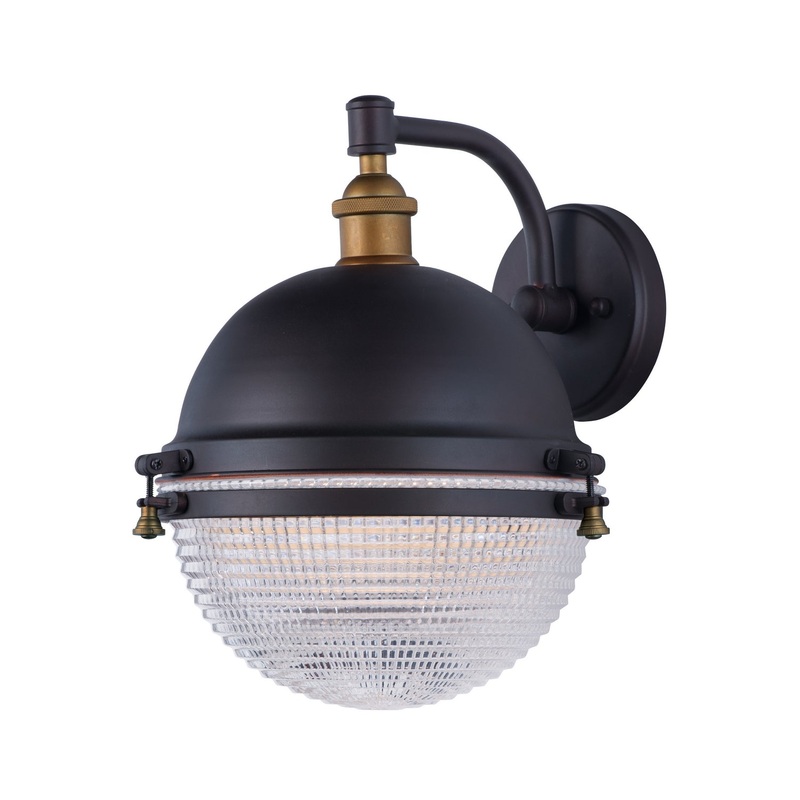 Maxim 10186OIAB Portside One Light Outdoor Wall Lantern, Oil Rubbed Bronze / Antique Brass