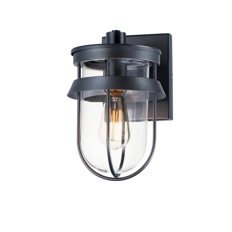 Maxim 10265CLBK Breakwater One Light Outdoor Wall Lantern, Black