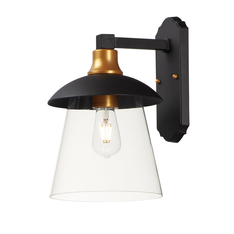 Maxim 10316CLBZGLD Crib LED Outdoor Wall Sconce, Bronze / Gold
