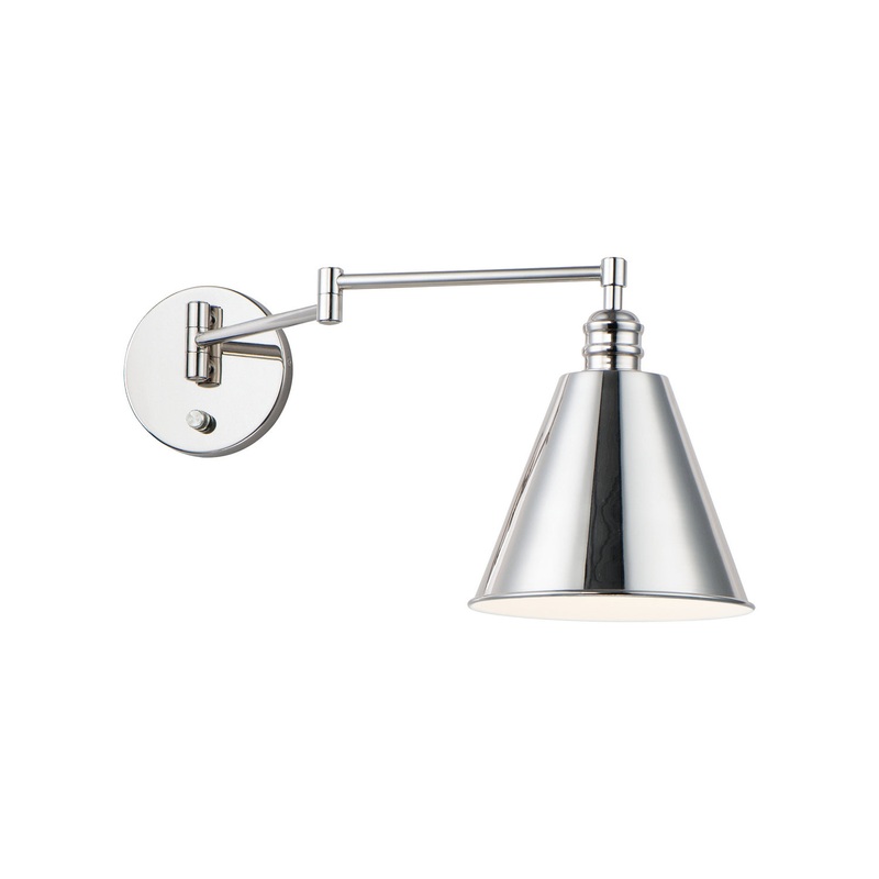 Maxim 12220PN Library One Light Wall Sconce, Polished Nickel