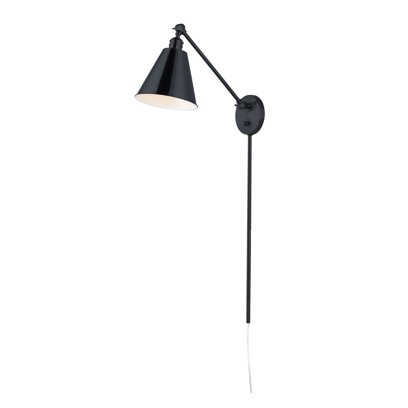 Maxim 12222BK Library One Light Wall Sconce, Black