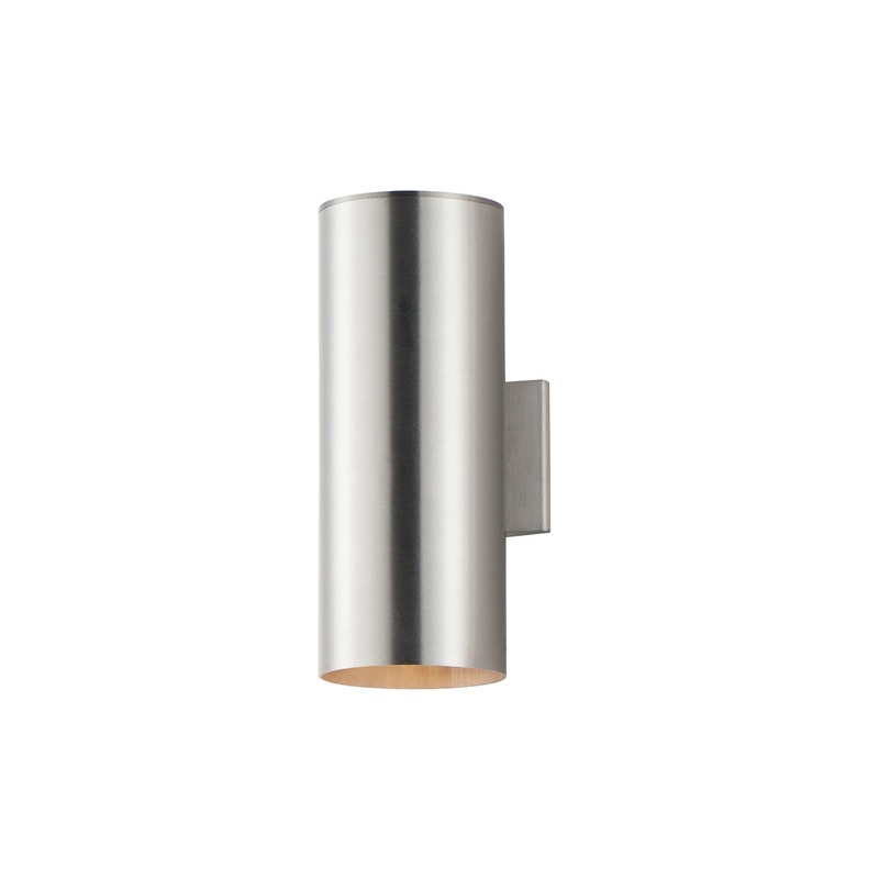Maxim 26108AL Outpost Two Light Outdoor Wall Lantern, Brushed Aluminum