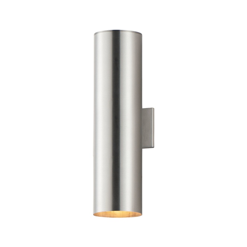 Maxim 26109AL Outpost Two Light Outdoor Wall Lantern, Brushed Aluminum