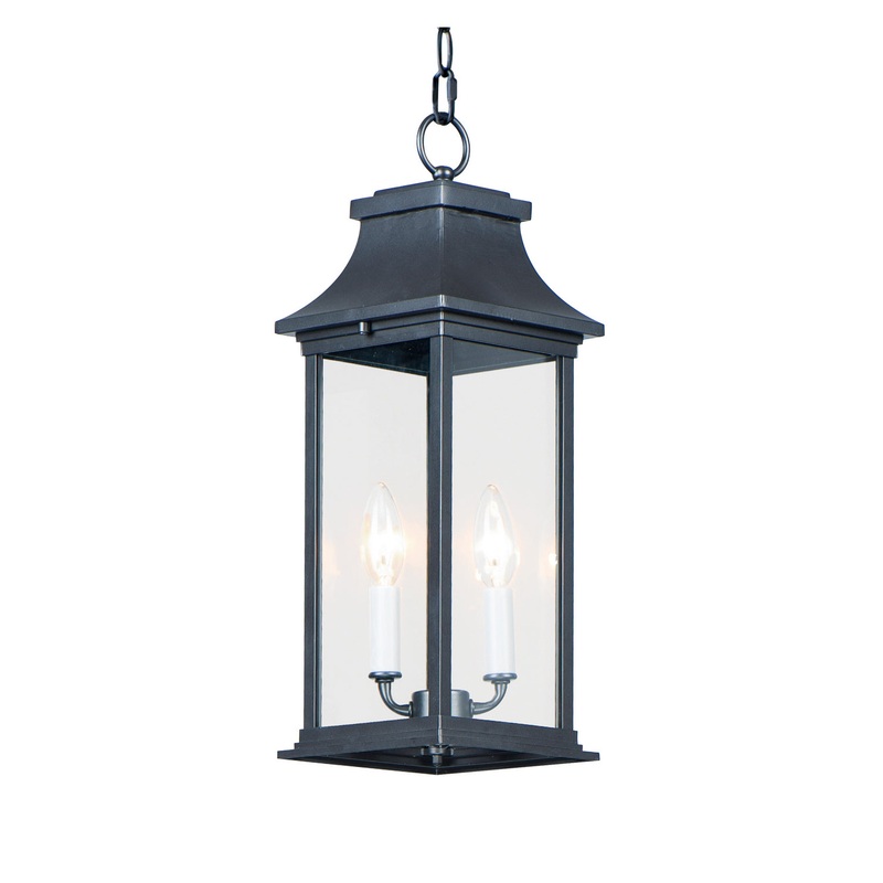 Maxim 30029CLBK Vicksburg Two Light Outdoor Hanging Lantern, Black