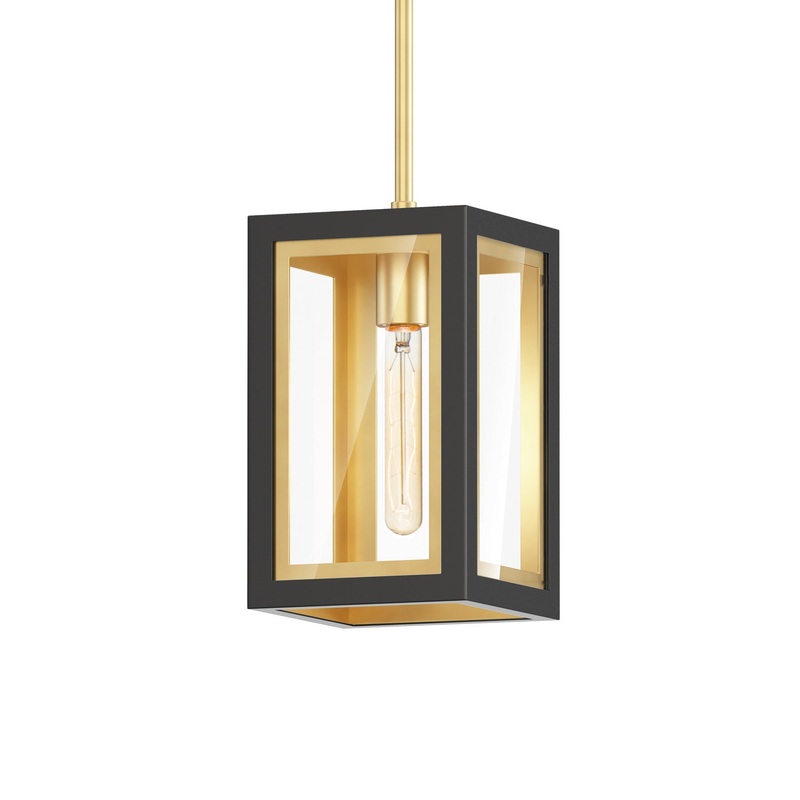 Maxim 30051CLBKGLD Neoclass One Light Outdoor Pendant, Black / Gold