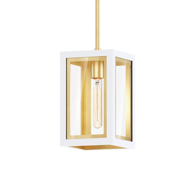Maxim 30051CLWTGLD Neoclass One Light Outdoor Pendant, White/Gold