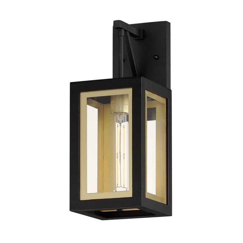 Maxim 30052CLBKGLD Neoclass One Light Outdoor Wall Sconce, Black / Gold
