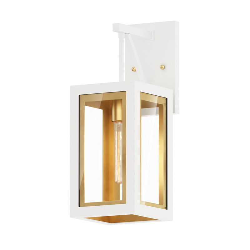 Maxim 30052CLWTGLD Neoclass One Light Outdoor Wall Sconce, White/Gold