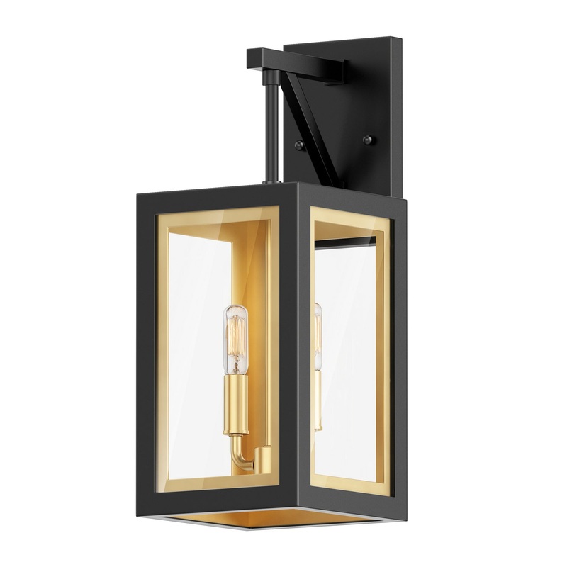 Maxim 30054CLBKGLD Neoclass Two Light Outdoor Wall Sconce, Black / Gold
