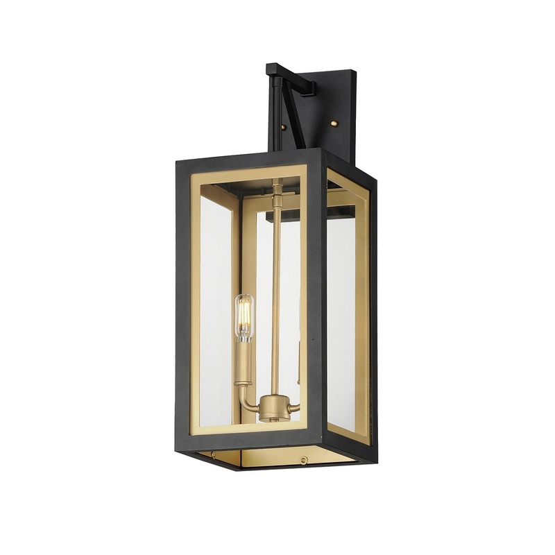 Maxim 30055CLBKGLD Neoclass Two Light Outdoor Wall Sconce, Black / Gold