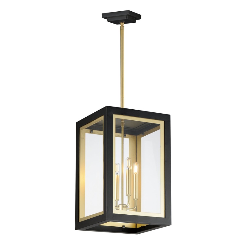Maxim 30058CLBKGLD Neoclass Four Light Outdoor Pendant, Black / Gold