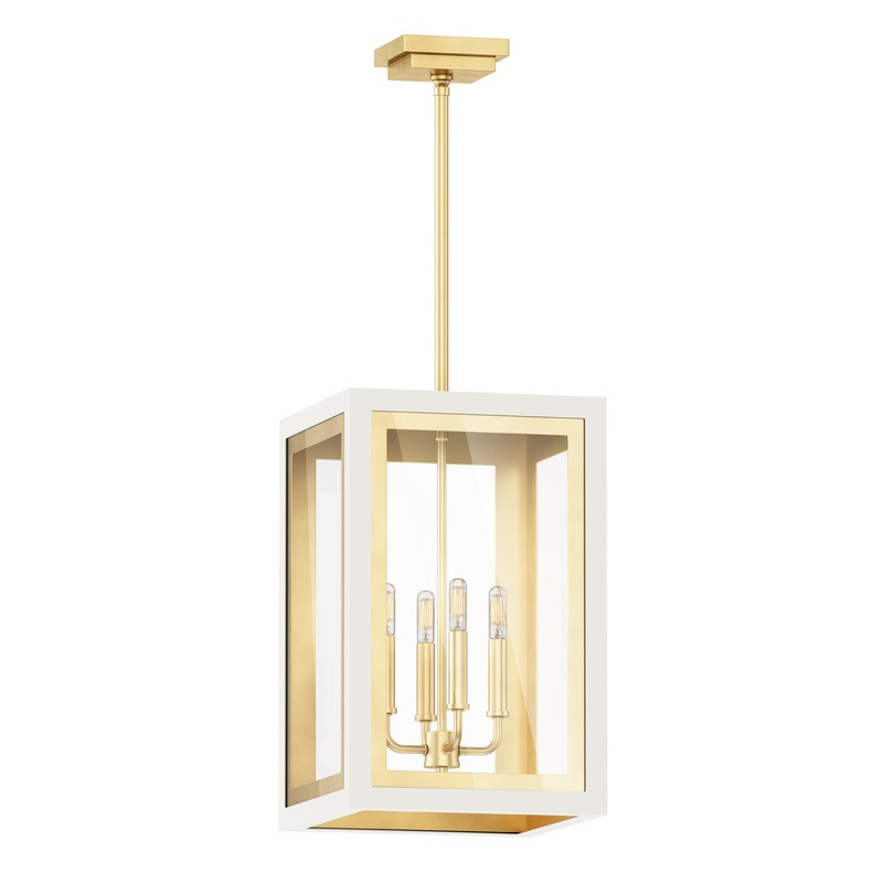 Maxim 30058CLWTGLD Neoclass Four Light Outdoor Pendant, White/Gold