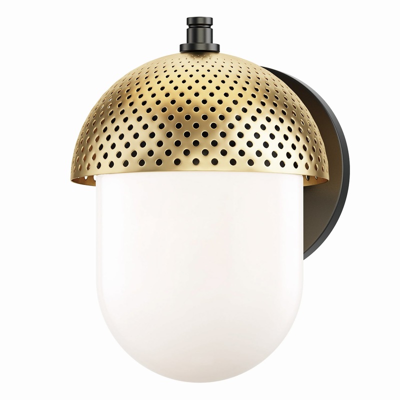 Maxim 30182WTBKGLD Perf Outdoor One Light Outdoor Wall Sconce, Black / Gold