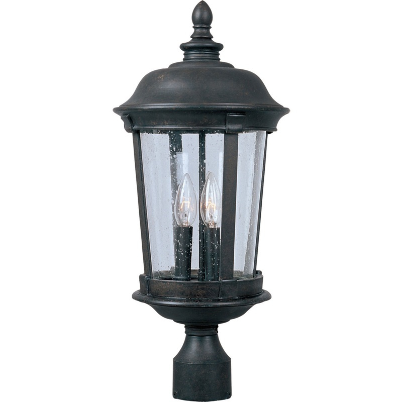 Maxim 3021CDBZ Dover DC Three Light Outdoor Pole/Post Lantern, Bronze