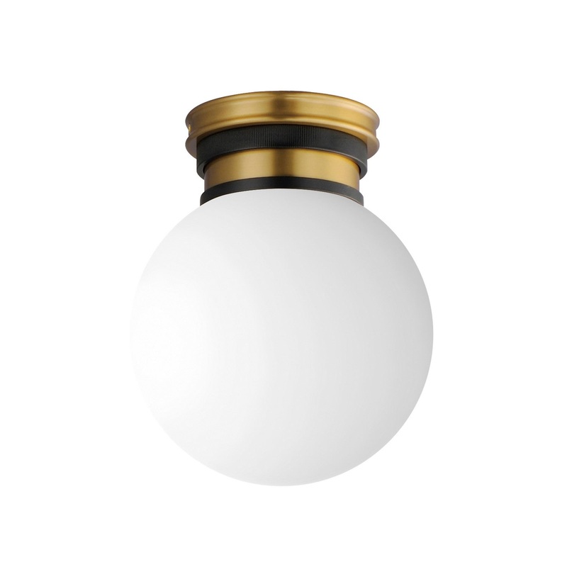 Maxim 32481SWBKNAB San Simeon LED Flush Mount, Black / Natural Aged Brass