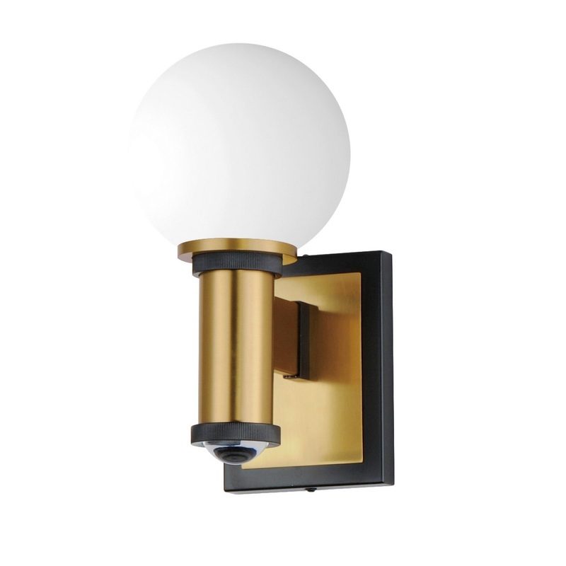 Maxim 32482SWBKNAB San Simeon LED Wall Sconce, Black / Natural Aged Brass