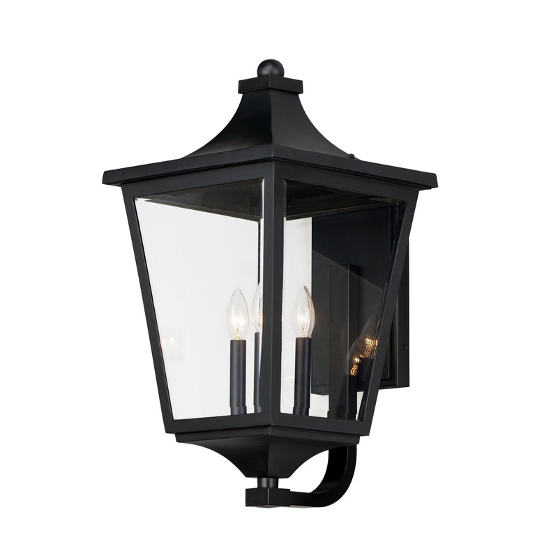 Maxim 40237CLBK Sutton Place VX Three Light Outdoor Lantern, Black