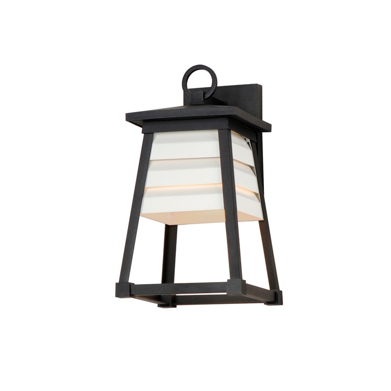 Maxim 40632WTBK Shutters One Light Outdoor Wall Sconce, Black