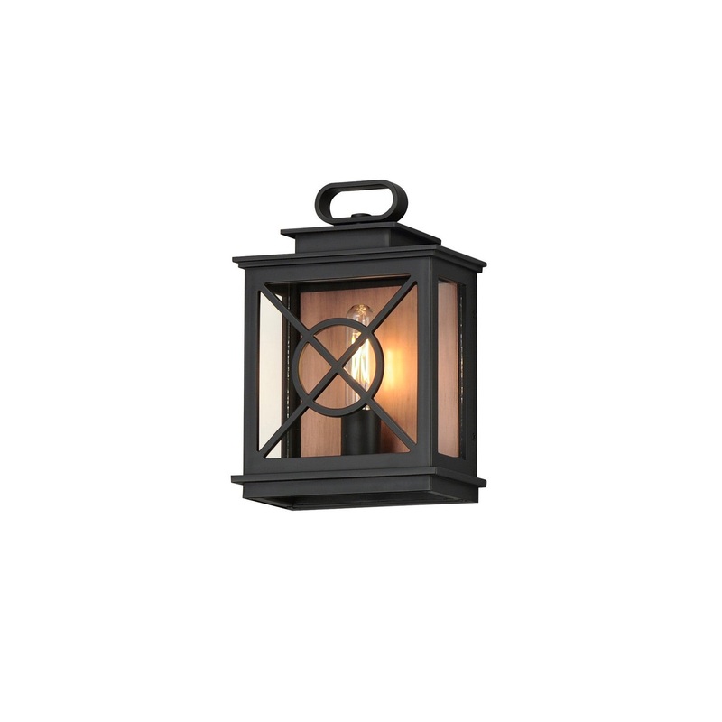 Maxim 40802CLACPBK Yorktown VX One Light Outdoor Wall Sconce, Black/Aged Copper