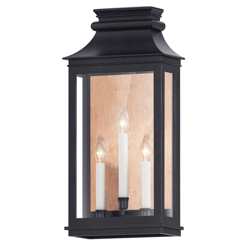 Maxim 40916CLACPBO Savannah VX Three Light Outdoor Wall Sconce, Antique Copper / Black Oxide