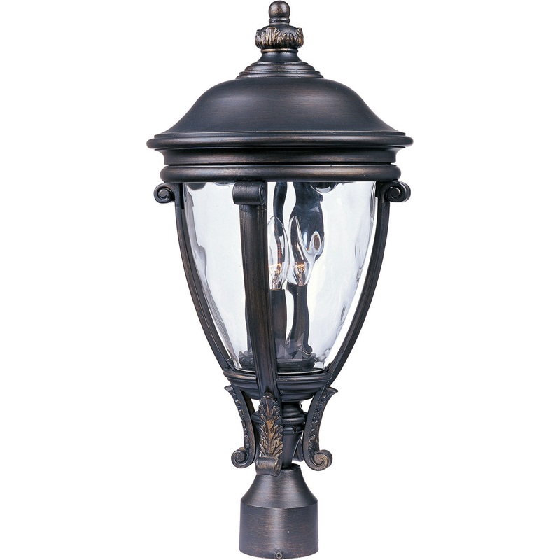 Maxim 41421WGGO Camden VX Three Light Outdoor Pole/Post Lantern, Golden Bronze