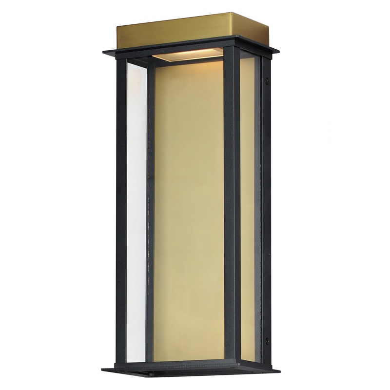 Maxim 50754BKGLD Rincon LED Outdoor Wall Sconce, Black / Gold