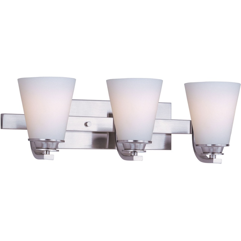 Maxim 9013SWSN Conical Three Light Bath Vanity, Satin Nickel