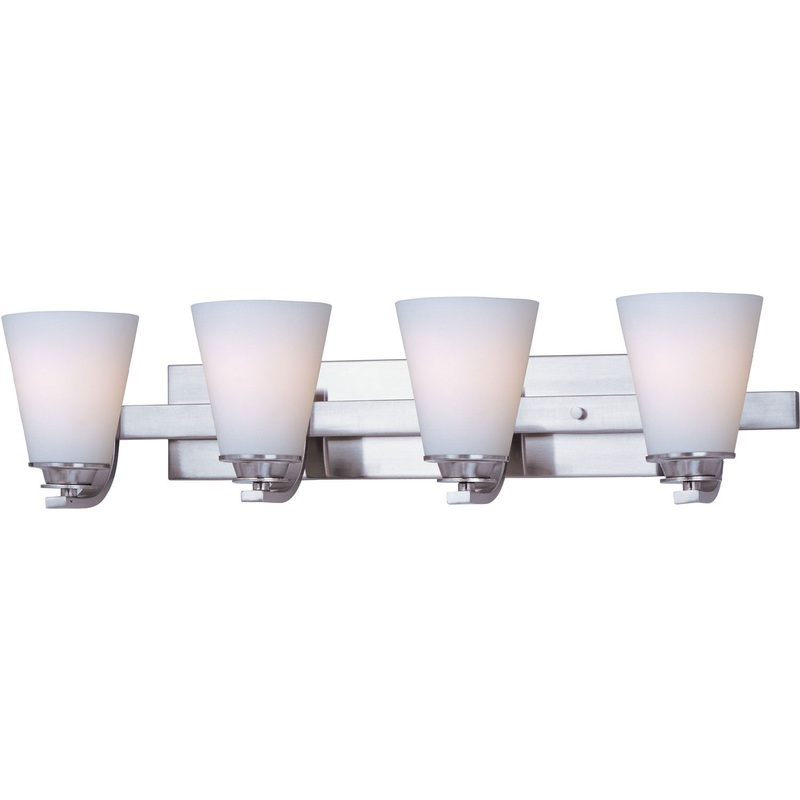 Maxim 9014SWSN Conical Four Light Bath Vanity, Satin Nickel