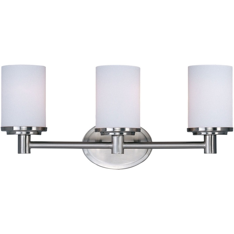 Maxim 9053SWSN Cylinder Three Light Bath Vanity, Satin Nickel