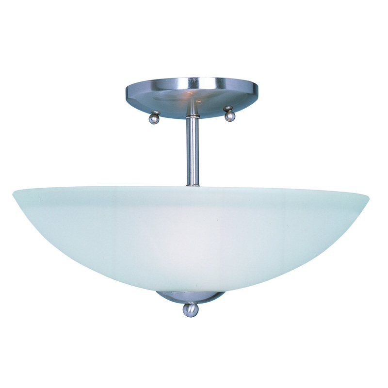 Maxim 10042FTSN Logan Two Light Semi-Flush Mount, Satin Nickel