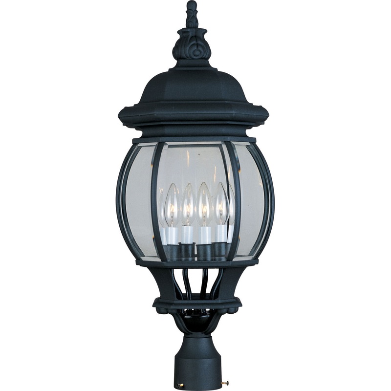 Maxim 1038BK Crown Hill Four Light Outdoor Pole/Post Lantern, Black