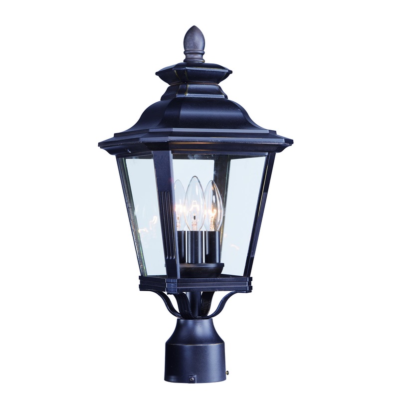 Maxim 1130CLBZ Knoxville Three Light Outdoor Pole/Post Lantern, Bronze