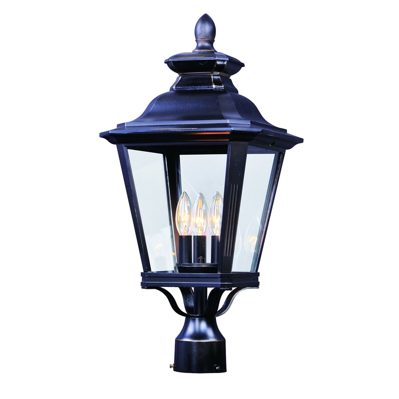 Maxim 1131CLBZ Knoxville Three Light Outdoor Pole/Post Lantern, Bronze