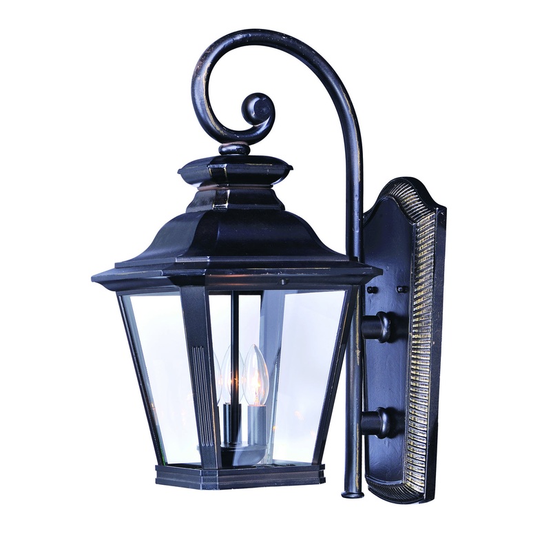 Maxim 1135CLBZ Knoxville Three Light Outdoor Wall Lantern, Bronze