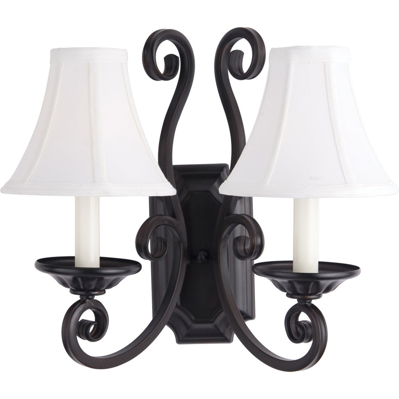 Maxim 12218OI/SHD123 Manor Two Light Wall Sconce, Oil Rubbed Bronze (Discontinued)