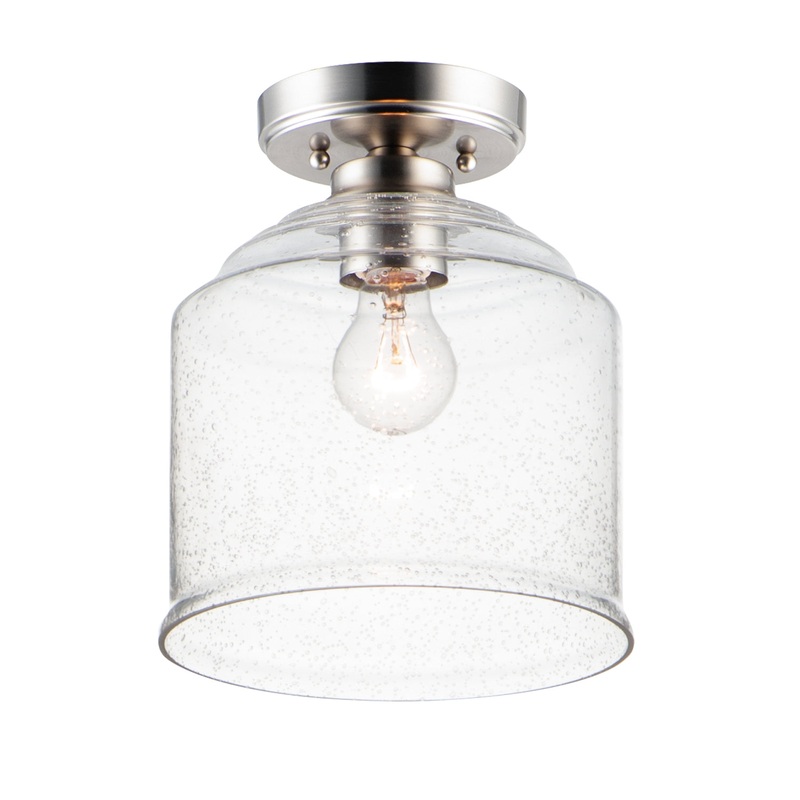 Maxim 12270CDSN Acadia One Light Semi-Flush Mount, Satin Nickel