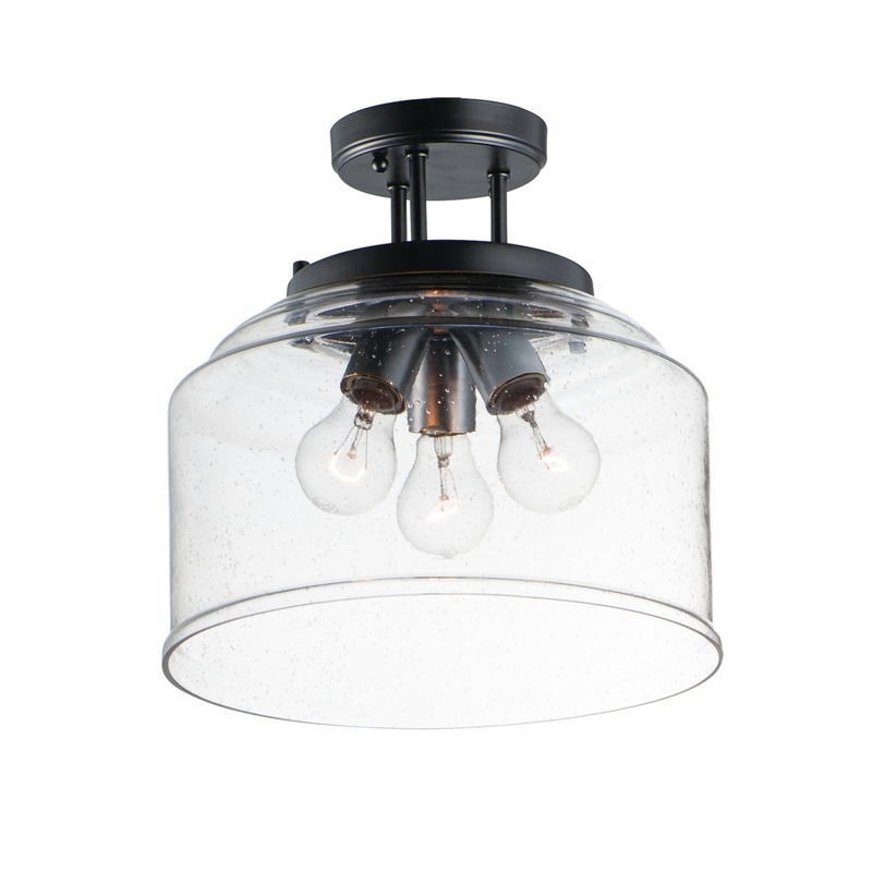 Maxim 12271CDBK Acadia Three Light Semi-Flush Mount, Black