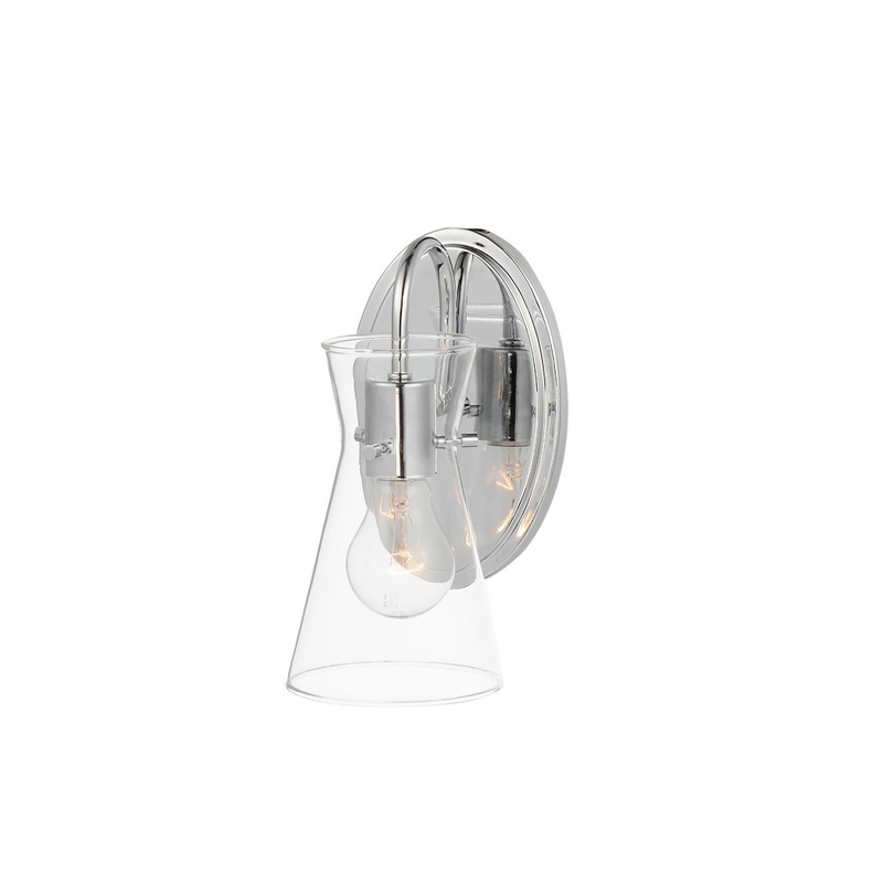 Maxim 12481CLPC Ava One Light Wall Sconce, Polished Chrome
