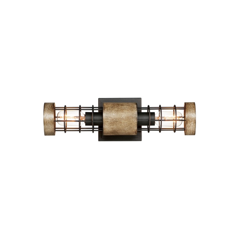 Maxim 12512DWBK Homestead Two Light Wall Sconce, Driftwood / Black