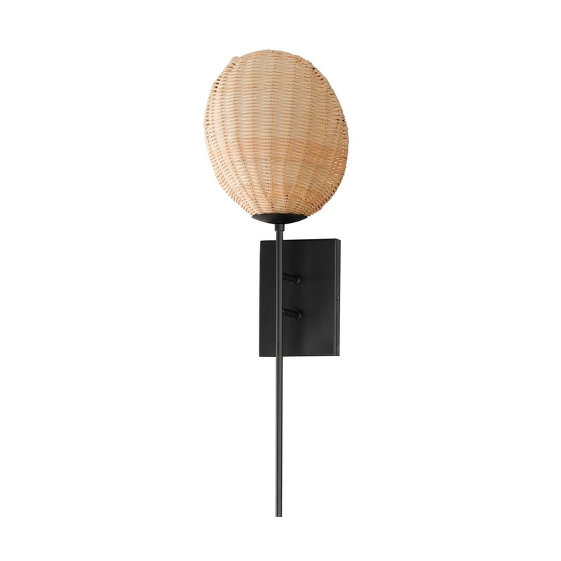 Maxim 12601NABK Maldives One Light Wall Sconce, Black