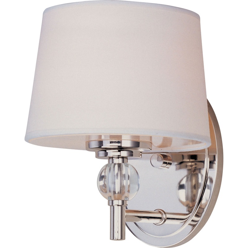 Maxim 12761WTPN Rondo One Light Wall Sconce, Polished Nickel