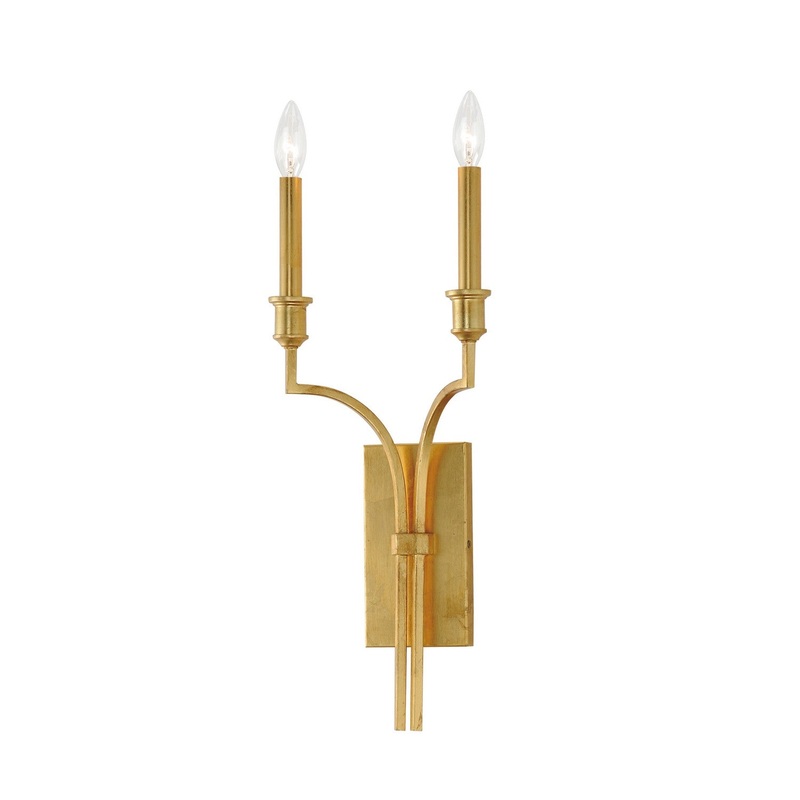 Maxim 12782GL Normandy Two Light Wall Sconce, Gold Leaf