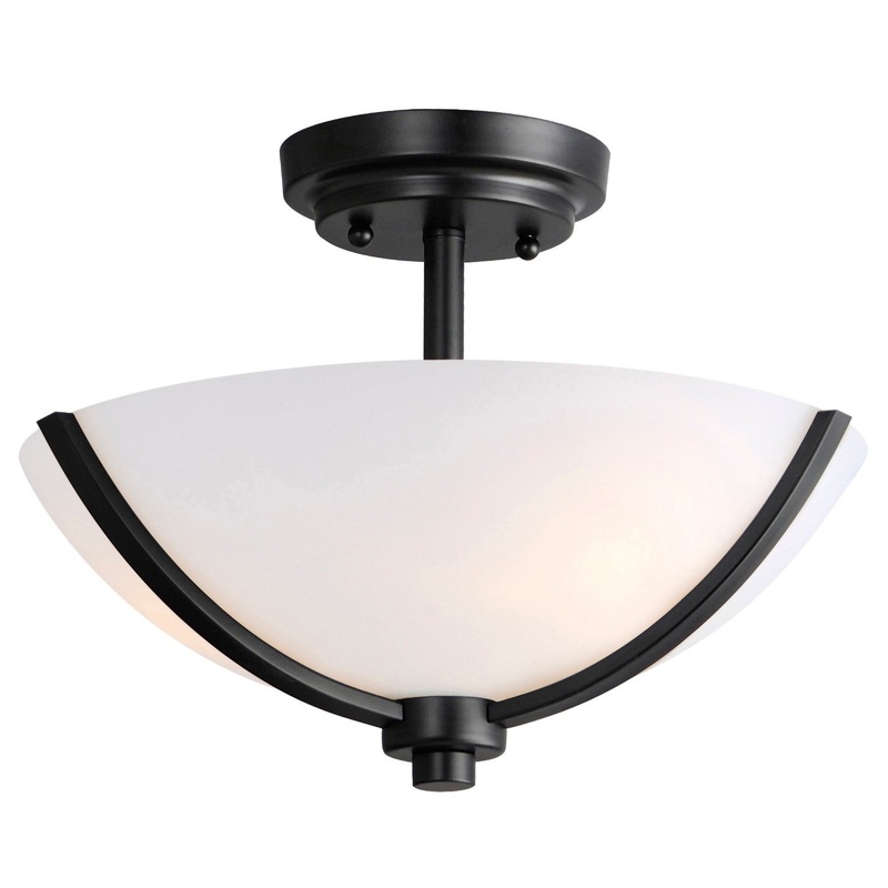 Maxim 20031SWBK Deven Three Light Semi Flush Mount, Black